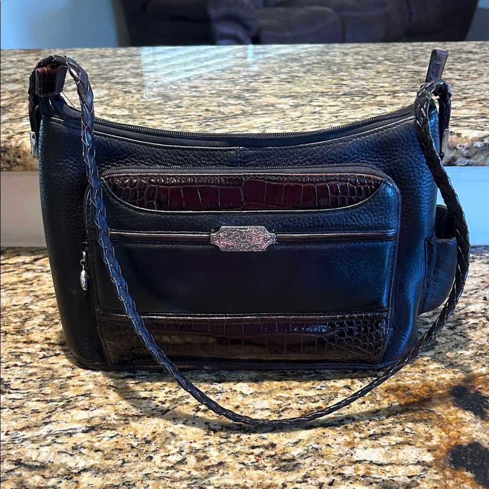 Vintage Black and Brown Brighton Women's Bag